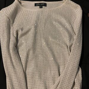 Chic Beige Sweater with Sparkle Detail